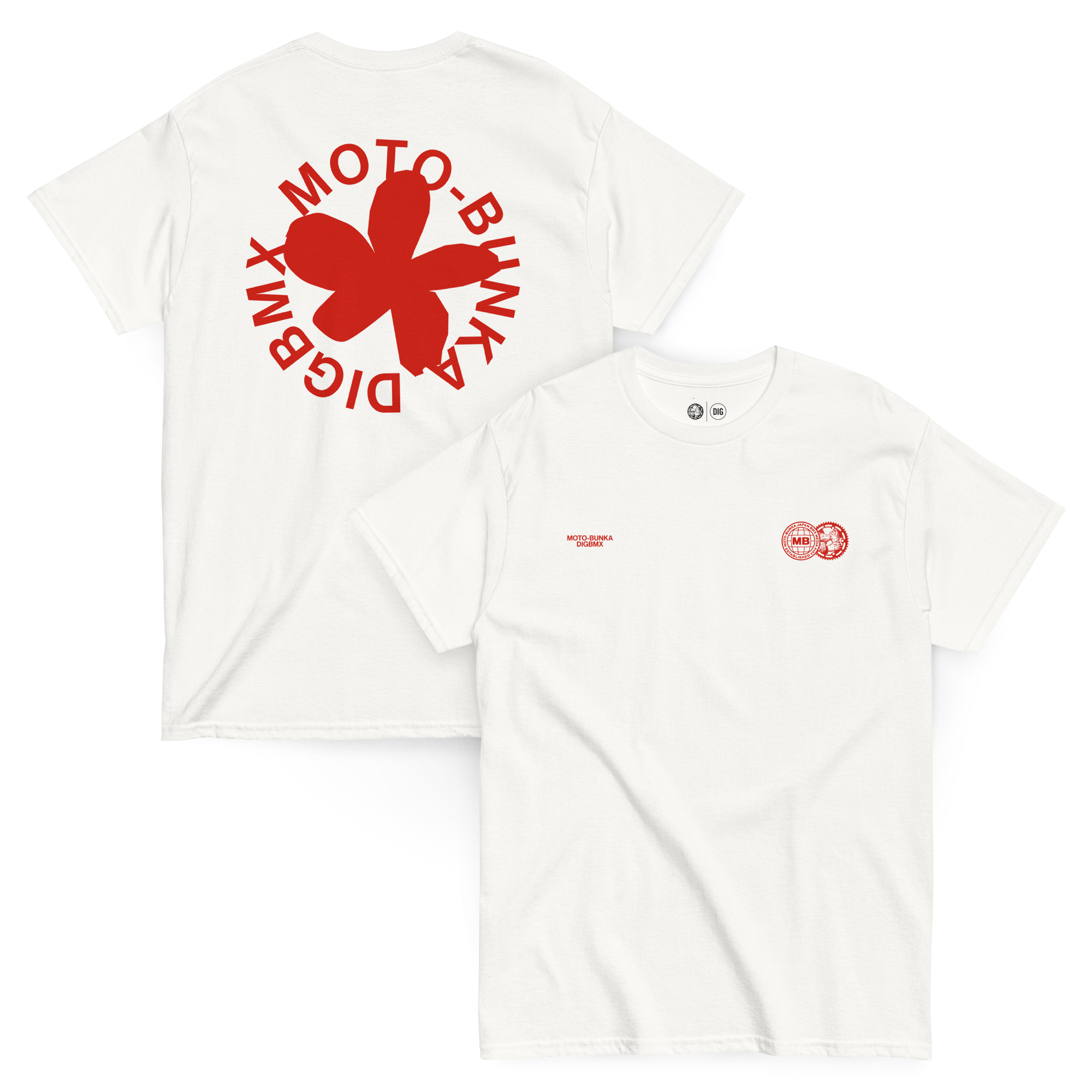 Dig Red X DIG X MOTO-BUNKA - CHERRY RED T-Shirt – DIG BMX